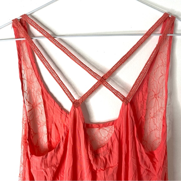 freebird Coral Peach Strappy Lace Tank Top - Picture 7 of 8